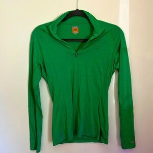 Icebreaker Medium Green qtr zipper pullover shirt